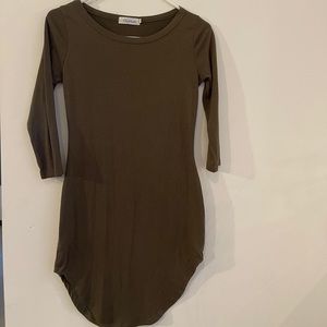 Olive Green long sleeve dress.